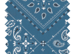 Cotton fabric ex2215 blue paisley 