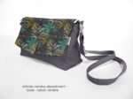Flap of shoulder bag palmia emeraude
