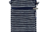 Quilted phone pocket striped silver dark blue
