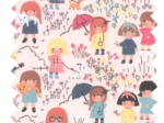 Cotton fabric petites filles pop