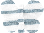 Butterfly hair clip striped blue gray glitter