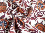 Cotton fabric ex2611 indian flower caramel