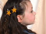 Star hair-clips ochre