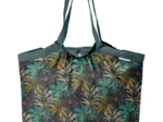 Pleated tote bag - Medium size palmia emeraude