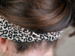 Jersey Twisted Headband beige and black leo