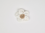 Mini Flower petal hair slide starry white english embroidery 