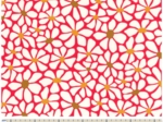 Cotton fabric ex2524 red petals gold heart