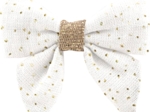 Mini bow tie clip white sequined