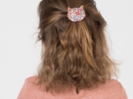 Meow hair slide porcelaine rosée