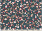 Cotton fabric ex2402 cherry blossom peacock blue