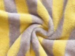 Bamboo terry fabric ex2538 lemon and lilac stripes