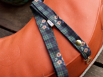Lanyard necklace tartan fleuri