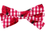 Ribbon hair slide ladybird gingham