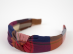 Large Crossed Headband ruby lurex tartan