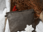 Tiny coton clutch bag copper linen