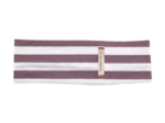 Stretch jersey headband  white eggplant stripe