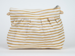 Pleated clutch bag rayé or blanc