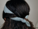 Wire headband retro vichy noir