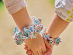 Scrunchie champêtre bleuté