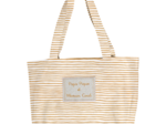 Foldable tote bag rayé or blanc
