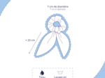 Short tail scrunchie navy embroidered gingham