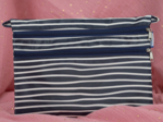 Aloïs flat pouch striped  ivory navy