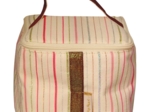 Small vanity silver pink striped