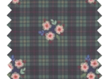 35cm coated fabric coupon tartan fleuri