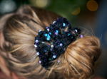 Scrunchie purple black sequin