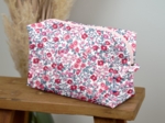 Rectangular toiletry bag rose grenadine