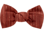 Small bow hair slide lurex terracotta gauze