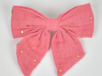 Bow tie hair slide gaze pois or rose sorbet
