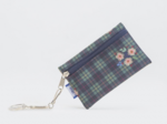Keyring  wallet tartan fleuri