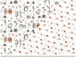 Quilted fabric ex2466 quilted autumn hedgehogs/triangles