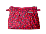 Mini Pleated clutch bag pompons cerise