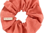 Scrunchie coral lurex gauze
