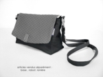 Flap of shoulder bag vichy noir