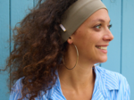 Stretch jersey headband  taupe