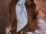 Short tail scrunchie pastel fleuri