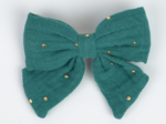 Bow tie hair slide gaze pois or eucalyptus