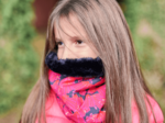 Children fur scarf snood féérie fuchsia