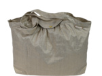 Pleated tote bag - Medium size golden linen