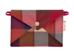 Medium envelope pocket ruby lurex tartan