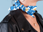 Long tail scrunchie passion bleue