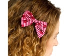 Bow tie hair slide ladybird gingham