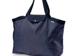 Tote bag with a zip navy blue spots