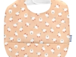 Coated fabric bib pink sheep