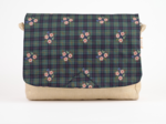 Square flap of saddle bag  tartan fleuri