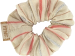 Mini Scrunchie silver pink striped