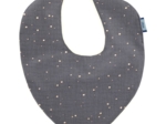 bandana bib gauze gray gold